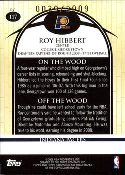 2008-09 Topps Hardwood #117 Roy Hibbert Back
