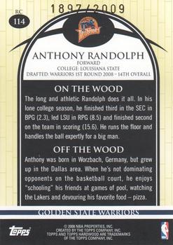 2008-09 Topps Hardwood #114 Anthony Randolph Back