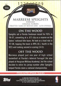 2008-09 Topps Hardwood #116 Marreese Speights Back