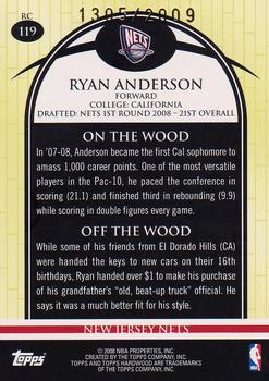 2008-09 Topps Hardwood #119 Ryan Anderson Back