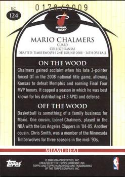 2008-09 Topps Hardwood #124 Mario Chalmers Back
