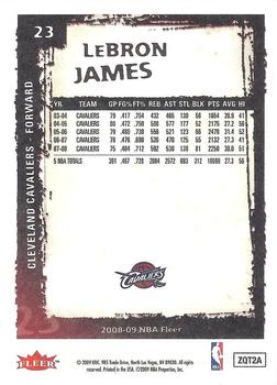 2008-09 Fleer #23 LeBron James Back