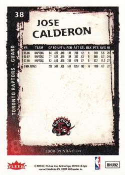 2008-09 Fleer #38 Jose Calderon Back