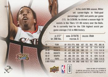2008-09 SP Authentic #50 Andre Miller Back
