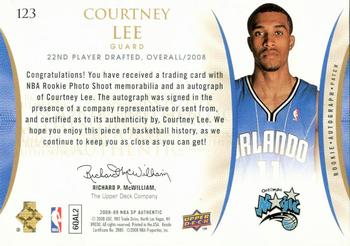 2008-09 SP Authentic #123 Courtney Lee Back