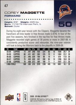 2008-09 SkyBox #47 Corey Maggette Back