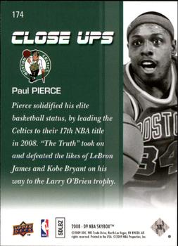 2008-09 SkyBox #174 Paul Pierce Back