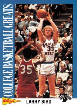 1992 Kellogg's Raisin Bran College Basketball Greats #7 Larry Bird Front