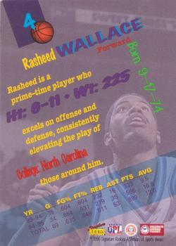 1996 Signature Rookies Premier #4 Rasheed Wallace Back