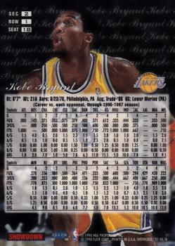 1997-98 Flair Showcase - Flair Showcase Row 1 #18 Kobe Bryant Back