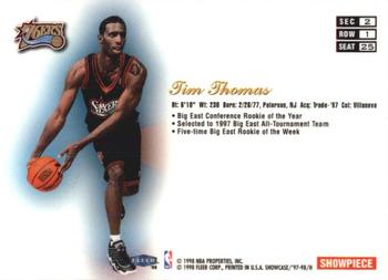 1997-98 Flair Showcase - Flair Showcase Row 1 #25 Tim Thomas Back