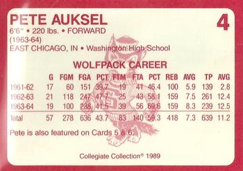 1989 Collegiate Collection North Carolina State's Finest #4 Pete Auksel Back