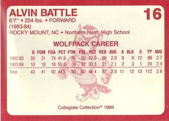 1989 Collegiate Collection North Carolina State's Finest #16 Alvin Battle Back