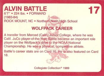 1989 Collegiate Collection North Carolina State's Finest #17 Alvin Battle Back