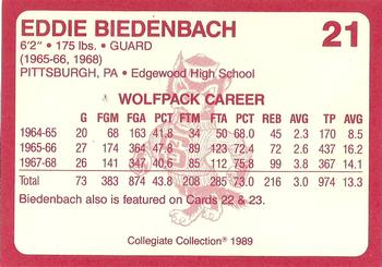 1989 Collegiate Collection North Carolina State's Finest #21 Eddie Biedenbach Back