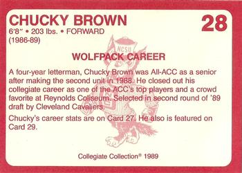 1989 Collegiate Collection North Carolina State's Finest #28 Chuck Brown Back