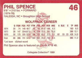 1989 Collegiate Collection North Carolina State's Finest #46 Phil Spence Back