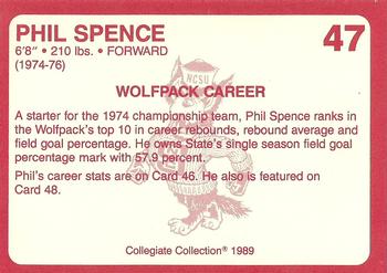 1989 Collegiate Collection North Carolina State's Finest #47 Phil Spence Back