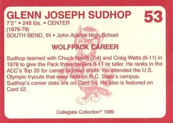 1989 Collegiate Collection North Carolina State's Finest #53 Glenn Joseph Sudhop Back