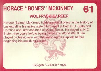 1989 Collegiate Collection North Carolina State's Finest #61 Horace McKinney Back