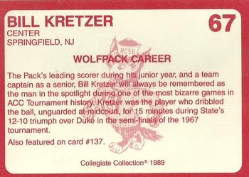 1989 Collegiate Collection North Carolina State's Finest #67 Bill Kretzer Back