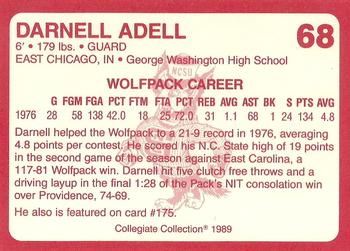 1989 Collegiate Collection North Carolina State's Finest #68 Darnell Adell Back