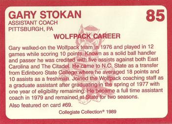 1989 Collegiate Collection North Carolina State's Finest #85 Gary Stokan Back