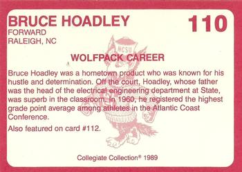 1989 Collegiate Collection North Carolina State's Finest #110a Bruce Hoadley Back