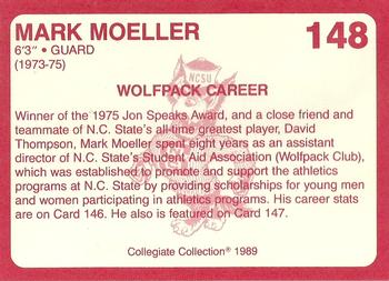 1989 Collegiate Collection North Carolina State's Finest #148 Mark Moeller Back
