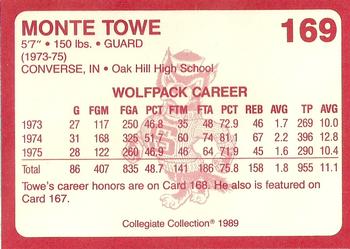 1989 Collegiate Collection North Carolina State's Finest #169 Monte Towe Back