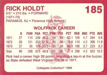 1989 Collegiate Collection North Carolina State's Finest #185 Rick Holdt Back