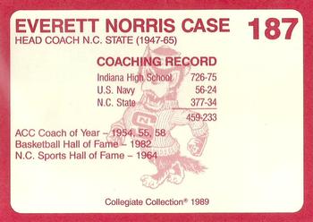 1989 Collegiate Collection North Carolina State's Finest #187 Everett Case Back