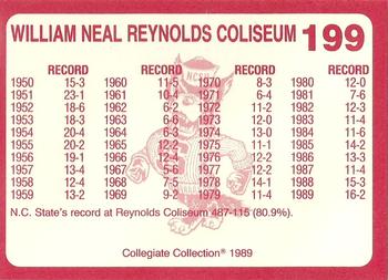 1989 Collegiate Collection North Carolina State's Finest #199 Reynolds Coliseum Back