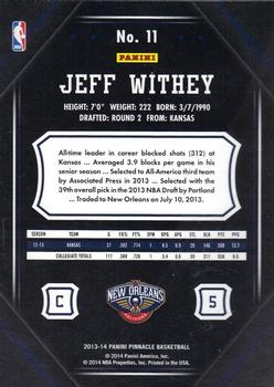2013-14 Pinnacle - Artist Proof #11 Jeff Withey Back