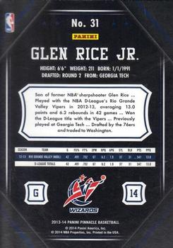 2013-14 Pinnacle - Artist Proof #31 Glen Rice Jr. Back