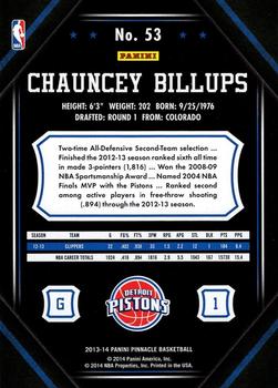 2013-14 Pinnacle - Artist Proof #53 Chauncey Billups Back