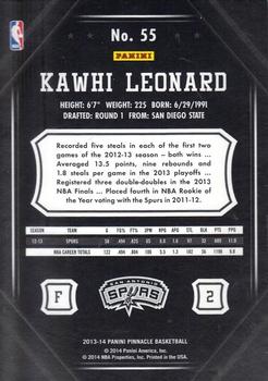2013-14 Pinnacle - Artist Proof #55 Kawhi Leonard Back