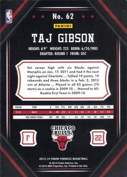 2013-14 Pinnacle - Artist Proof #62 Taj Gibson Back