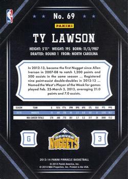 2013-14 Pinnacle - Artist Proof #69 Ty Lawson Back