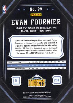 2013-14 Pinnacle - Artist Proof #99 Evan Fournier Back
