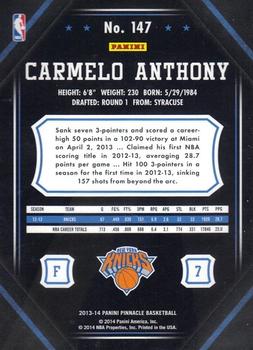 2013-14 Pinnacle - Artist Proof #147 Carmelo Anthony Back