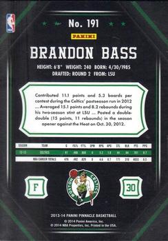 2013-14 Pinnacle - Artist Proof #191 Brandon Bass Back