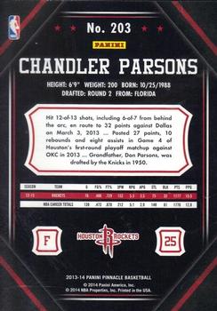 2013-14 Pinnacle - Artist Proof #203 Chandler Parsons Back