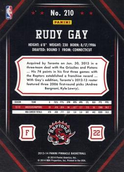 2013-14 Pinnacle - Artist Proof #210 Rudy Gay Back