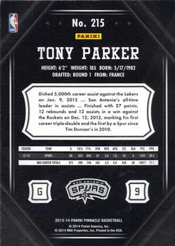 2013-14 Pinnacle - Artist Proof #215 Tony Parker Back