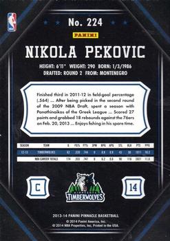 2013-14 Pinnacle - Artist Proof #224 Nikola Pekovic Back