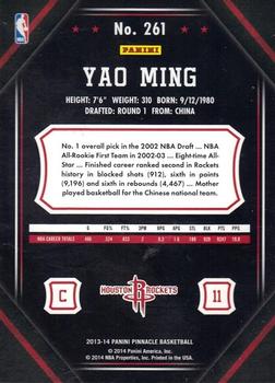 2013-14 Pinnacle - Artist Proof #261 Yao Ming Back