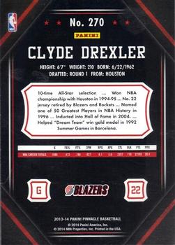 2013-14 Pinnacle - Artist Proof #270 Clyde Drexler Back