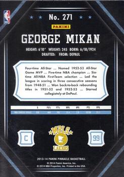 2013-14 Pinnacle - Artist Proof #271 George Mikan Back