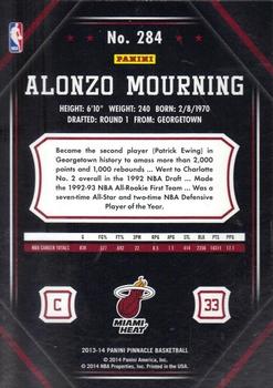 2013-14 Pinnacle - Artist Proof #284 Alonzo Mourning Back